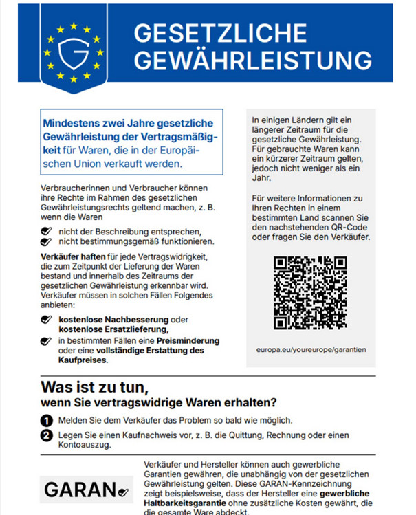 Gewährleistungs-Label der EU ab 2026
